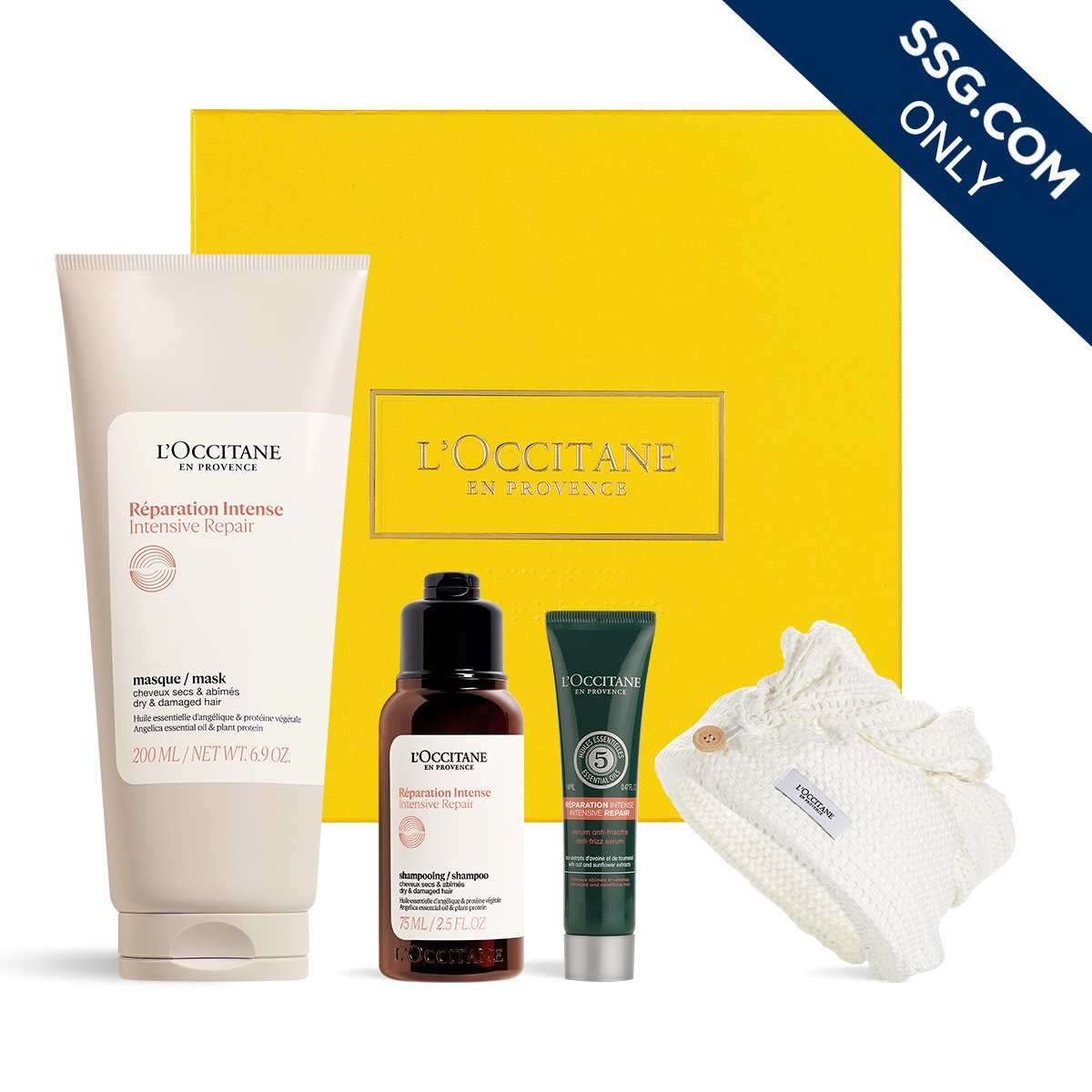 [록시땅][기프트][손상집중케어] 인텐시브 리페어 마스크 200ml (+헤어타올+디럭스 2종) [W CONCEPT]